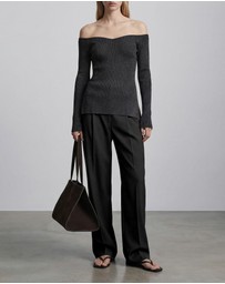 FRIEND of AUDREY - Off-Shoulder Sparkle Knit Top