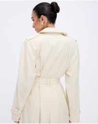 Revibe - Repaired Minima Esenciales Isra Cotton Twill Trench Coat - AU 12