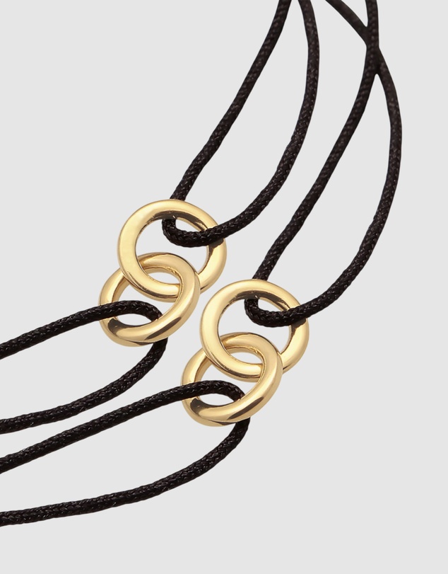 Elli Jewelry - Bracelet Set Women Circle Infinity Black 925 Sterling Silver Gold Plated