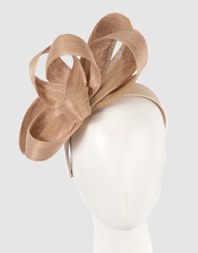 Fillies Collection - Nude Abaca Loops Racing Fascinator