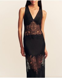 Shona Joy - Jamila Plunged Lace Panelled Maxi Dress