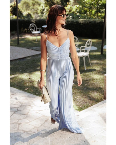 Petal & Pup - Angelique Pleated Jumpsuit - Light Blue