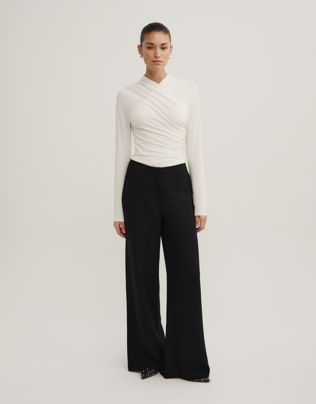 Witchery - Wrap Long Sleeve Jersey Top