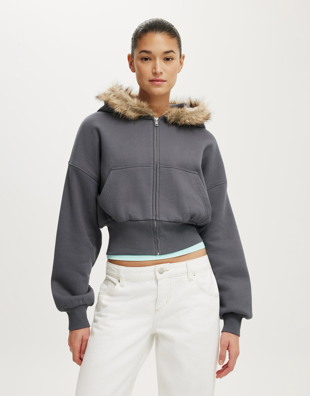 Cotton On - Oversized Zip Through Hoodie