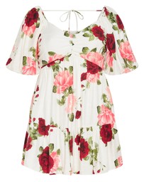 City Chic - Mindy Print Babydoll Mini Dress