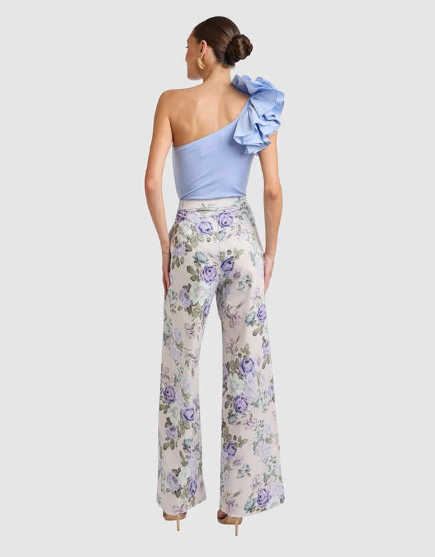 Honey and Beau - Lorena One Shoulder Ruffle Bodysuit