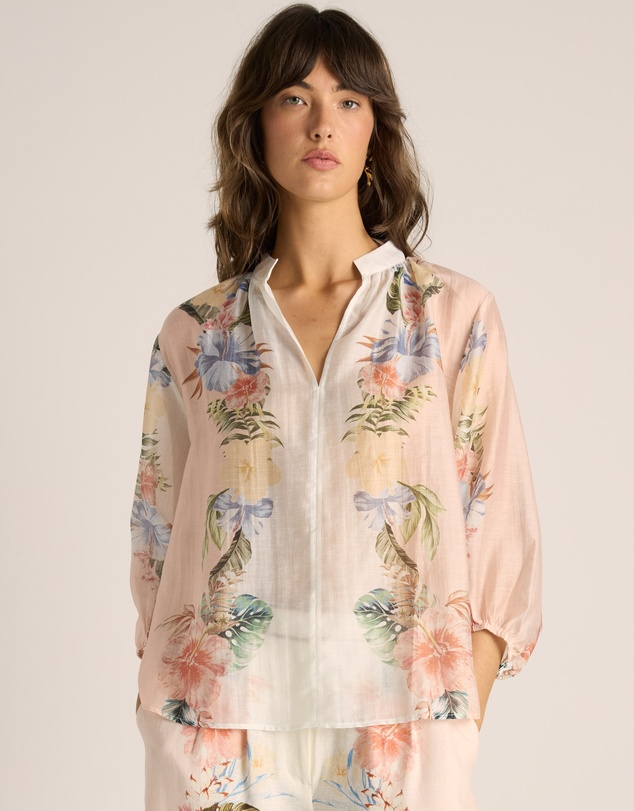 Fate + Becker - Solara Split Neck Blouse