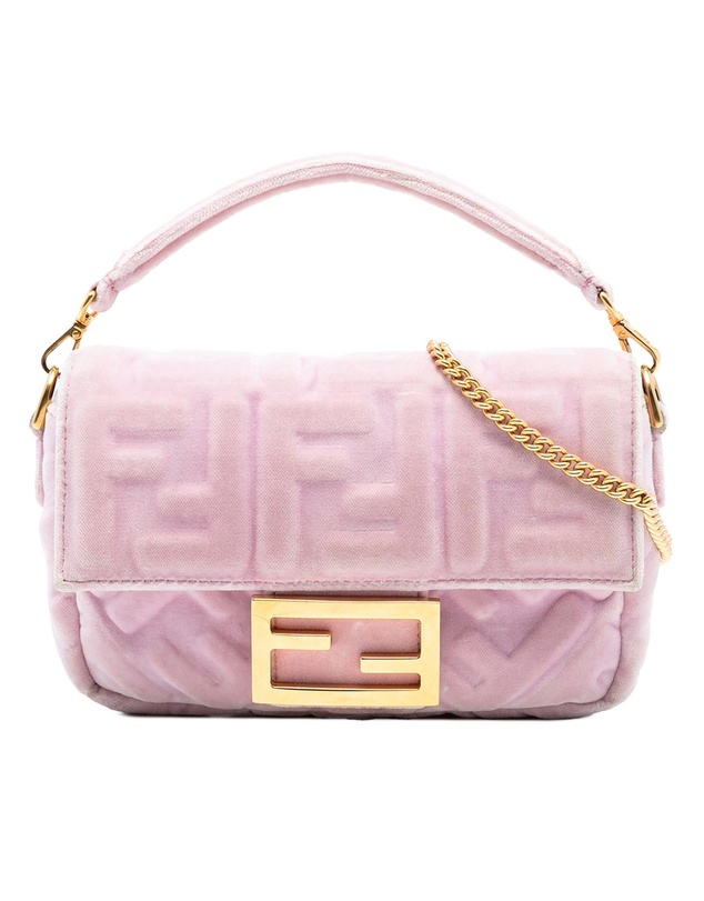 Pre-Loved by Azura Reborn - Pre-Loved Mini Zucca Embossed Velvet Baguette Satchel