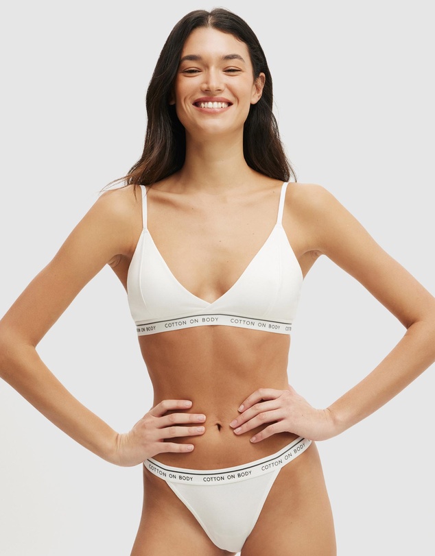 Cotton On Body - Branded Cotton Cross Over Bralette