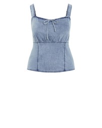 City Chic - Plus size Abbie Denim Top - light wash