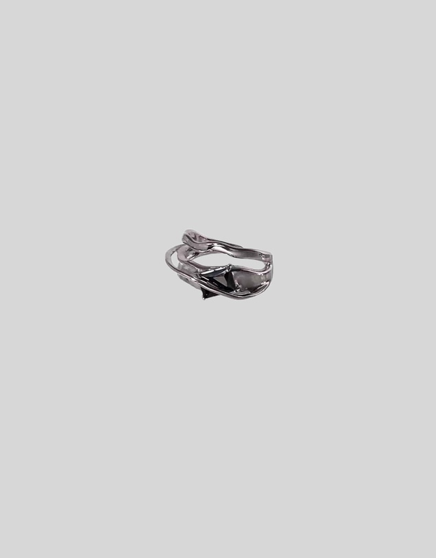 KAJA Clothing - Black Crystar Rings 2pc