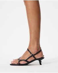 Atmos&Here - Aria Kitten Heel Strappy Leather Sandals