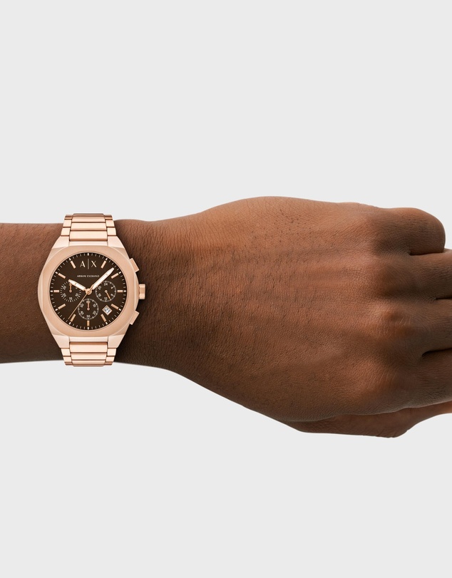 Armani Exchange - Rose Gold Analogue-Chronograph Watch