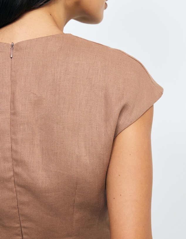 AERE - Lea Gathered Linen Top