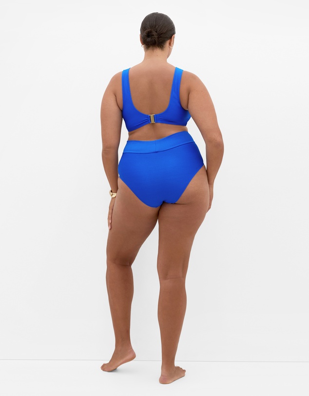 City Chic - Positano Hi Waist Bikini Brief - Cobalt Blue