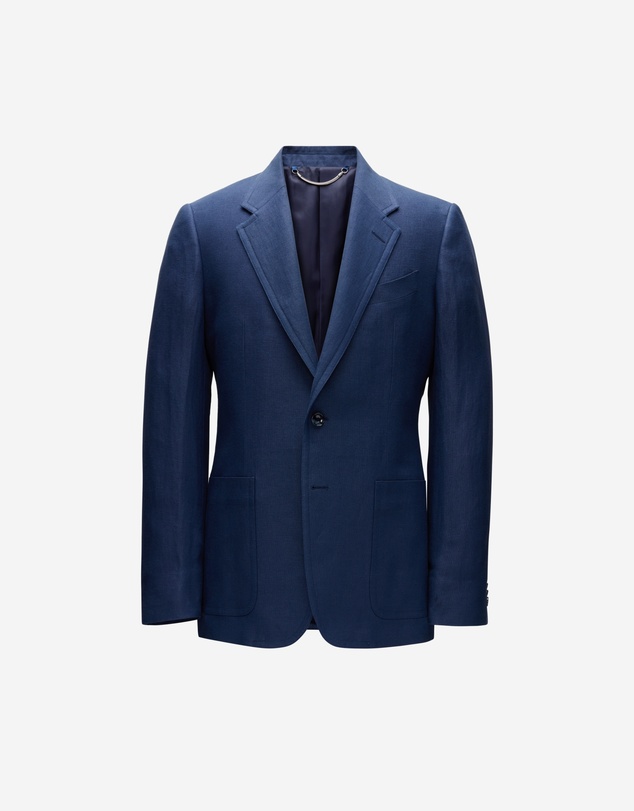 Calibre - Textured Linen Blend Blazer Denim Blue