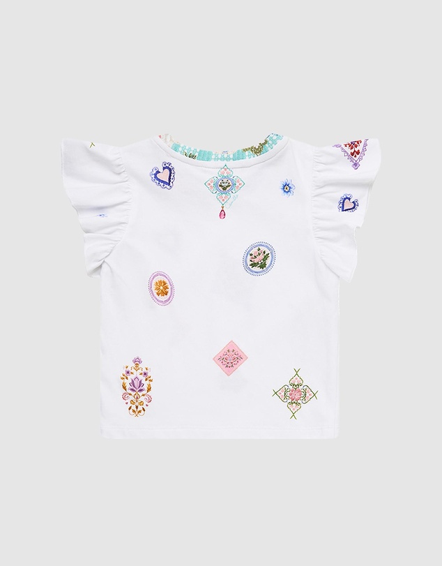 Camilla - Embroidered Frill Tee - Babies