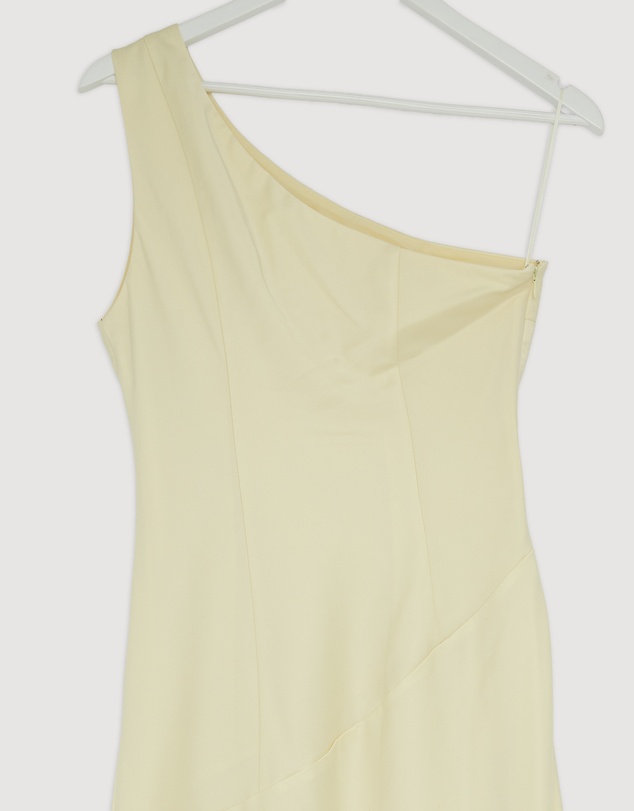 Revibe - Repaired CHANCERY Hallie Satin One Shoulder Drape Maxi Dress - AU 10