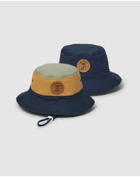 Crywolf - REVERSIBLE BUCKET HAT Indigo Colourblock