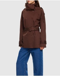 Lioness - Blanc Cropped Trench Coat - ICONIC EXCLUSIVE