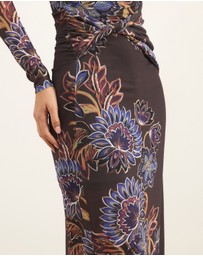 Atmos&Here - Rae Long Sleeve Midi Dress With Twist Detail At Waist
