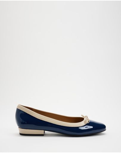 Navy Patent & Off White