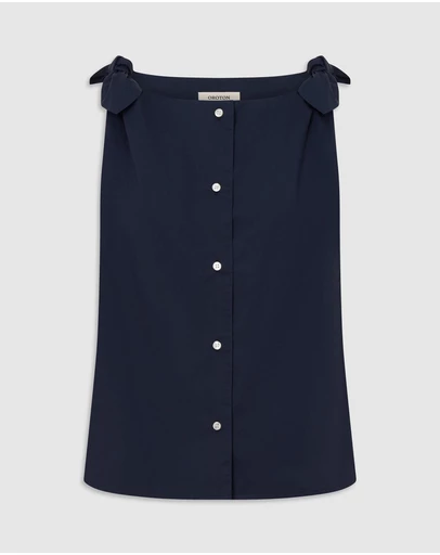 Oroton - Tie Shoulder Shell Top