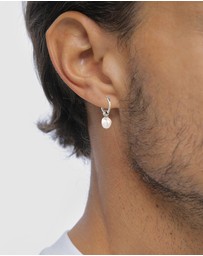 Kuzzoi - ICONIC EXCLUSIVE - Earrings Male Creole Swarovski® Pearl 925 Sterling Silver