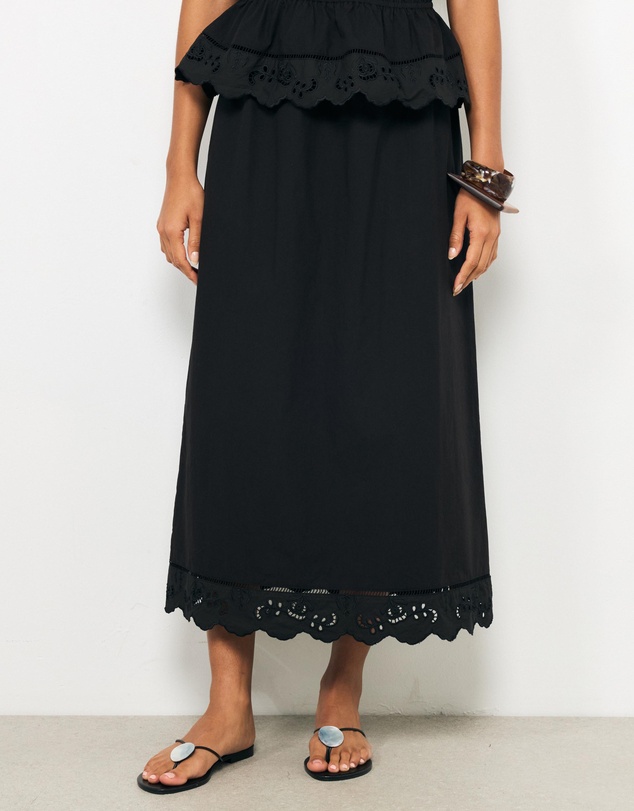 AERE - Bonnie Lace Trim Maxi Skirt