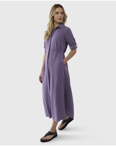 Farage - Cinched Waist Shirtdress