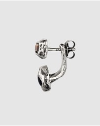 Haze & Glory - ICONIC EXCLUSIVE - Two-Stone Curved Ear Jacket in Oxidized Silver