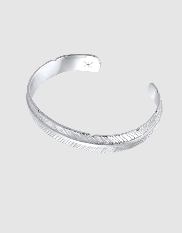 Kuzzoi - ICONIC EXCLUSIVE - Feather Cuff Bracelet in 925 Sterling Silver