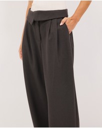 Calli - Tate Fold Over Waist Suit Pants