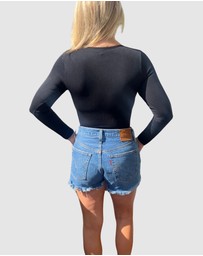 Core Trainer - Long Sleeve Square Neck Sculpting Bodysuit