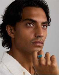 Michael Hill - Turquoise Signet Ring in Sterling Silver