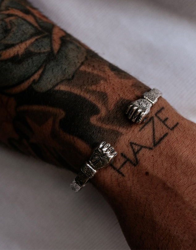 Haze & Glory - ICONIC EXCLUSIVE - Live Free Bangle in Oxidised 925 Silver