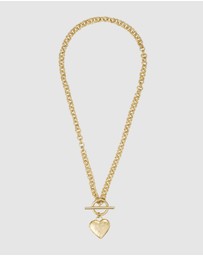 Wanderlust + Co - Honor Heart Mantra Gold Locket Necklace