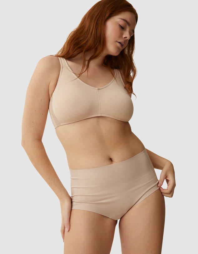 Naturana - Cotton & Modal Seamless High Waist Brief