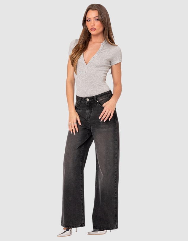 EDIKTED - So Chill Button Up Bodysuit