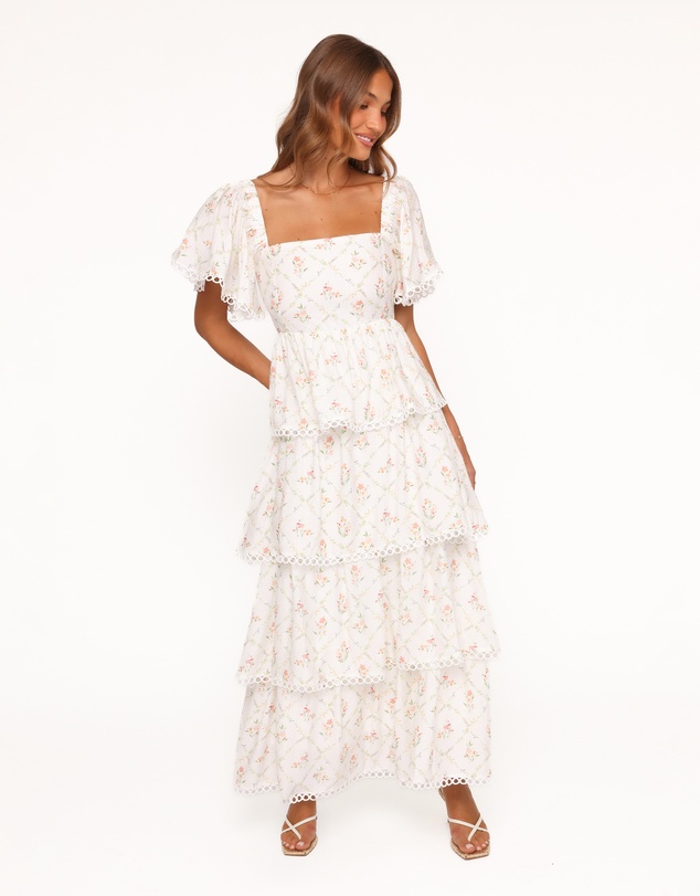 Petal & Pup - Chapel Maxi Dress - White Vintage Floral