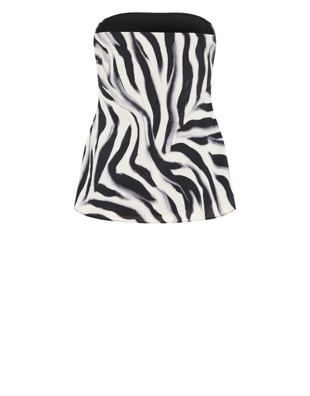 City Chic - Strapless Zebra Fever Top