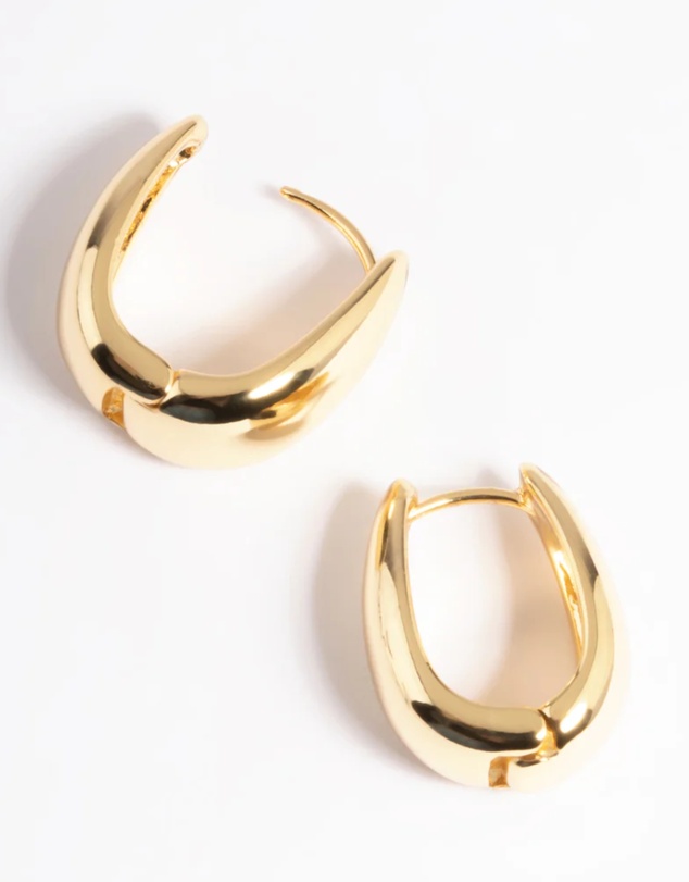 Lovisa - Gold Plated Brass Bold Tapered Hoop Earrings