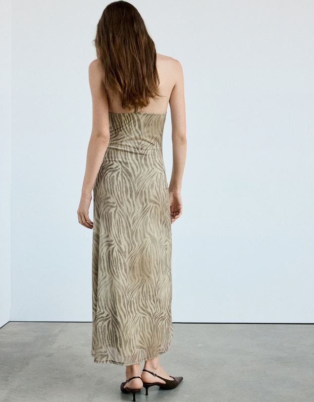 M.N.G - Draped Zebra Print Dress