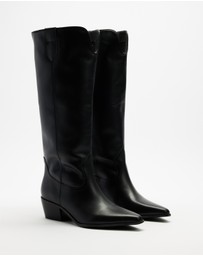 AERE - Rozalia Knee High Leather Cowboy Boots