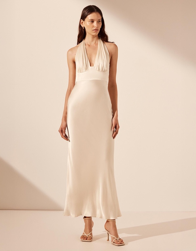 shona joy la lune backless midi dress Plunged Halter by Online | THE ICONIC Size:12 Plunged midi dress with size-14 Babyboo Thekla Mini Dress
