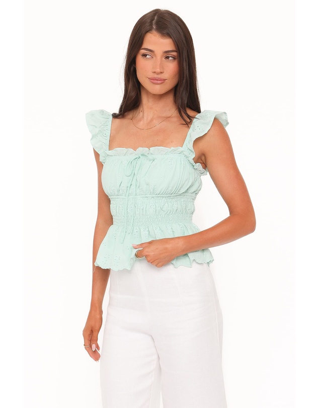 Petal & Pup - Melissa Peplum Top - Sage