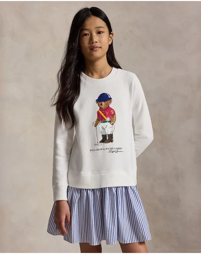 Polo Ralph Lauren - Polo Bear Striped-Skirt Fleece Dress - Babies-Teens