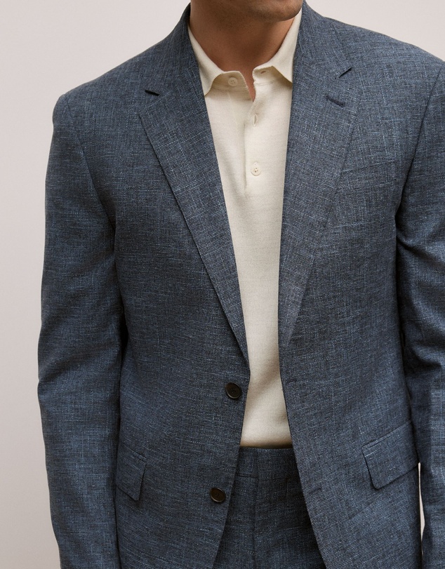 Trenery - Cotton Wool Blend Blazer in Navy
