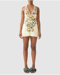 Camilla - Button Front Halter Playsuit