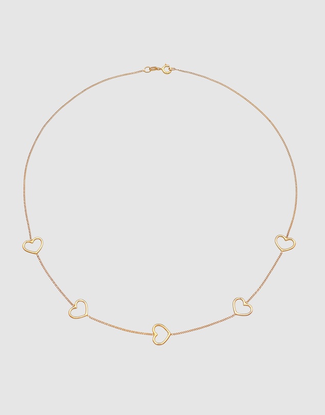 Elli Jewelry - Necklace Heart Cut-Out Design 925 Sterling Silver Gold-Plated